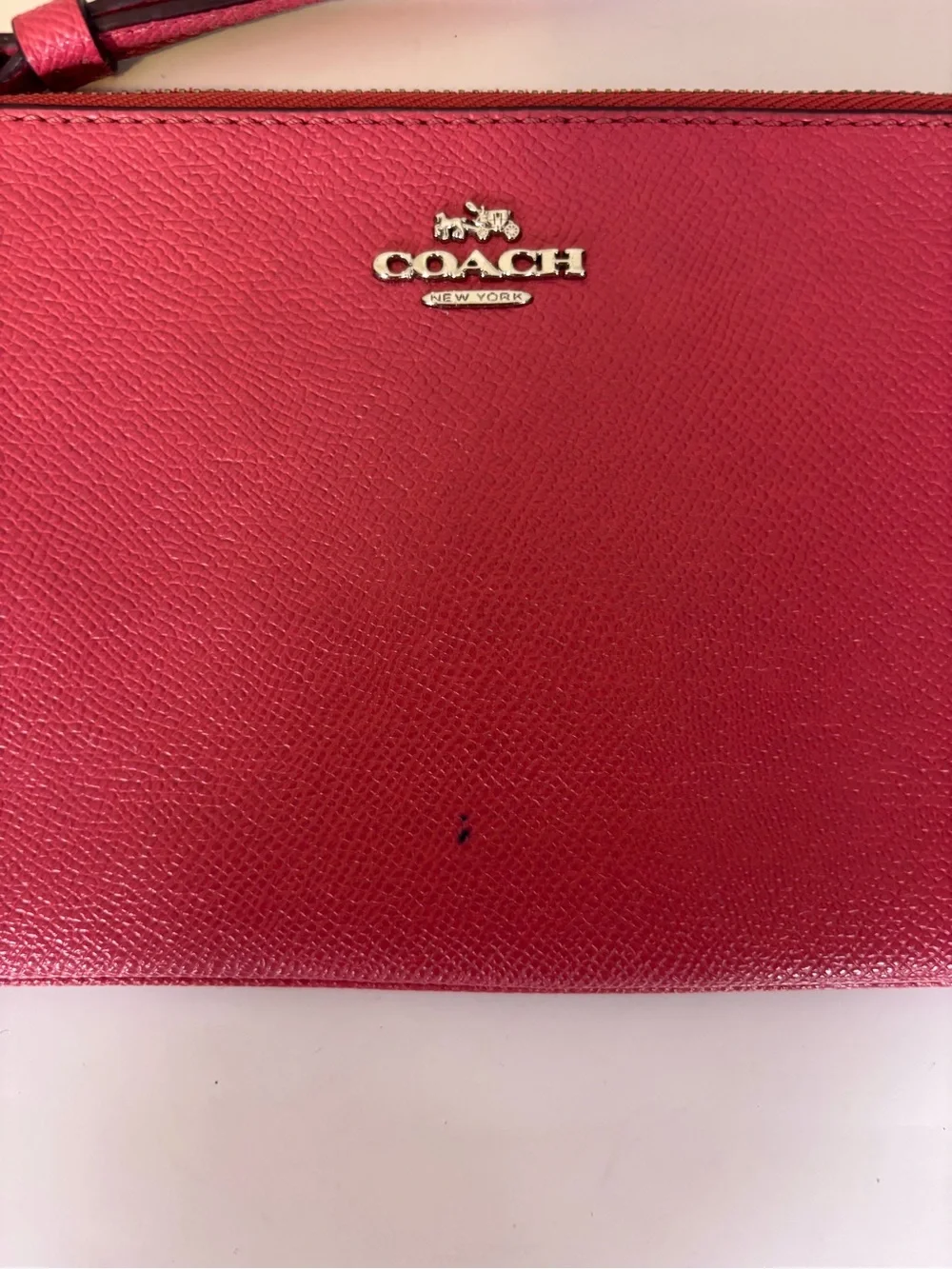 Coach Hot Pink Saffiano Leather Wristlet Clutch Wallet